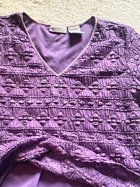 Worthington Lilac Textured V-Neck Pullover